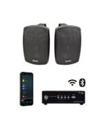 Adastra 2*BH4+S260-WIFI Πακέτο με 2 Αδιάβροχα Ηχεία 4'' και Ενισχυτή με Wi-Fi Μαύρο (Σετ)