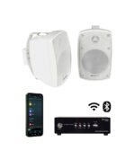 Adastra 2*BH4+S260-WIFI Πακέτο με 2 Αδιάβροχα Ηχεία 4'' και Ενισχυτή με Wi-Fi Λευκό (Σετ)