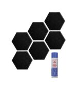 Audiodesigner PET Hexagon Black 6 Ηχοαπορροφητικά Πάνελ 20 cm / 1 τ.μ. με Βενζινόκολλα (Σετ)