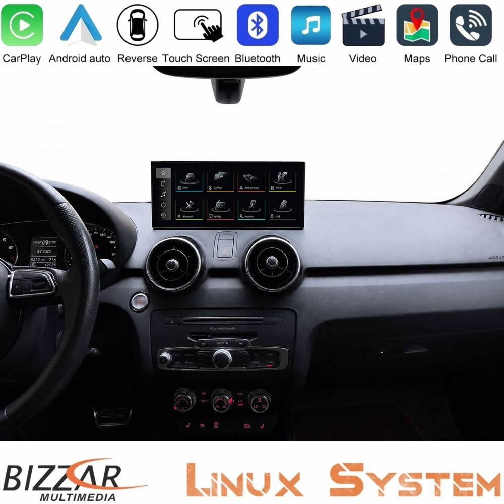 Bizzar Audi A1 (8X) 2010-2018 Linux Apple CarPlay | Android Auto screen 10.25" HD