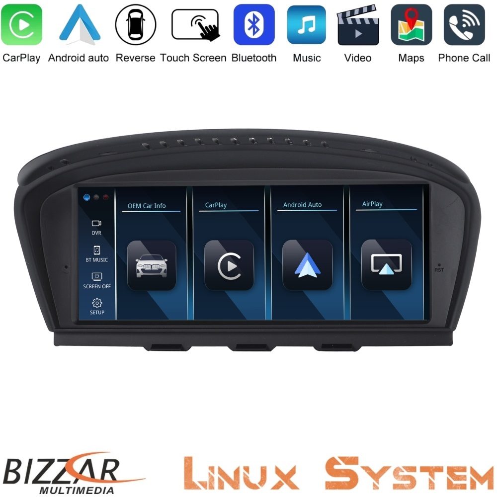 Bizzar  BMW 3er/5er E90/E92/E60 CIC Linux Apple CarPlay | Android Auto screen 8.8" HD Anti-reflection