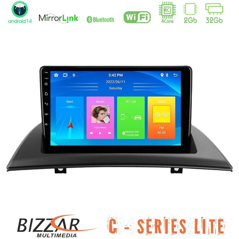 Bizzar C Series Lite 4Core Android14 2+32GB  BMW E83 Navigation Multimedia Tablet 9"