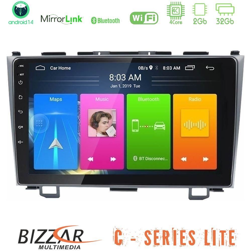 Bizzar C Series Lite 4Core Android14 2+32GB  Honda CRV Navigation Multimedia Tablet 9"