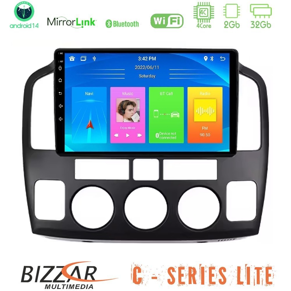 Bizzar C Series Lite 4Core Android14 2+32GB  Suzuki Grand Vitara 2003-2005 Navigation Multimedia Tablet 9"