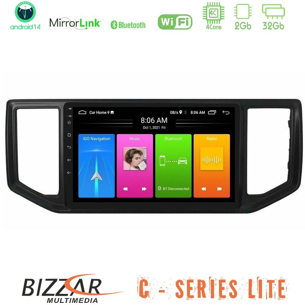 Bizzar C Series Lite 4Core Android14 2+32GB  VW Amarok 2017-2022 Navigation Multimedia Tablet 9"