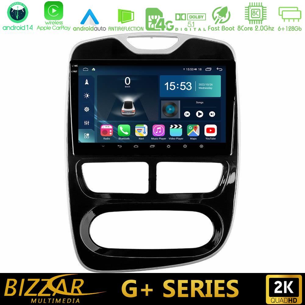 Bizzar G+ Series Renault Clio 2012-2016 8core Android14 6+128GB Navigation Multimedia Tablet 9"