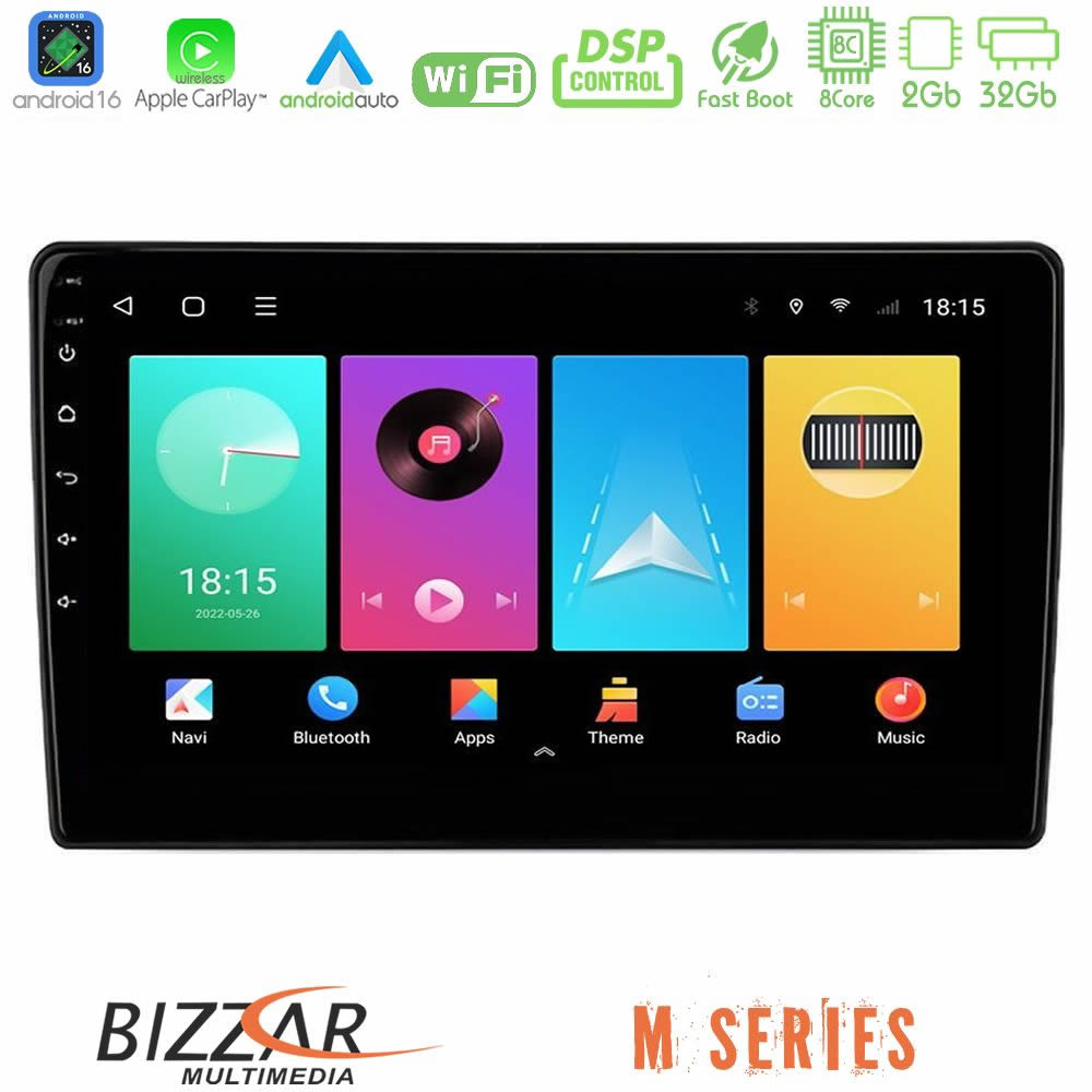 Bizzar M Series 8Core Android16 2+32GB Navigation Multimedia Tablet 9" με Carplay & Android Auto