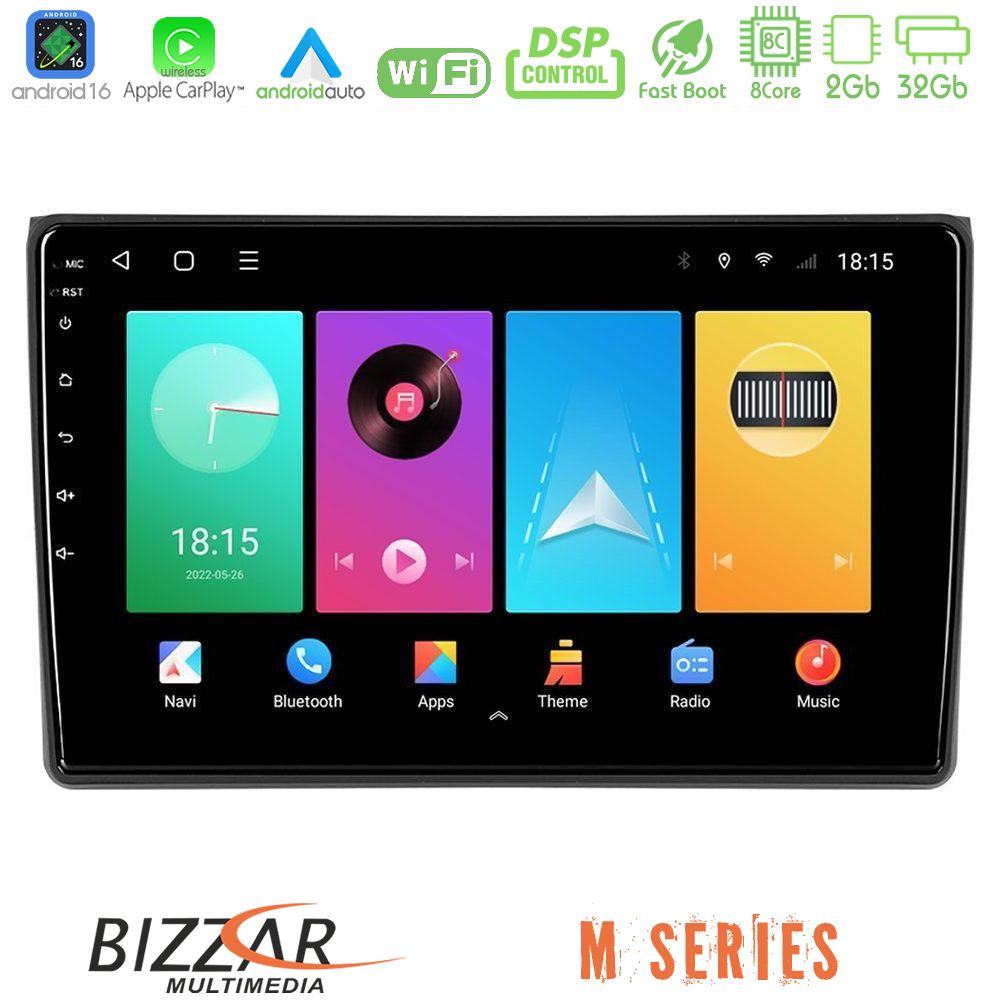 Bizzar M Series 8Core Android16 2+32GB  Audi A4 B7 Navigation Multimedia Tablet 9"