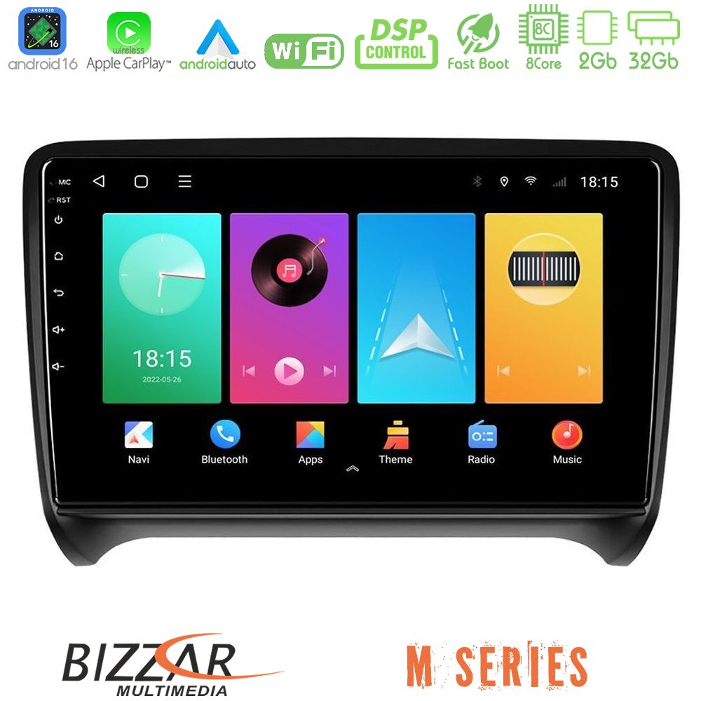 Bizzar M Series 8Core Android16 2+32GB  Audi TT B7 Navigation Multimedia Tablet 9"