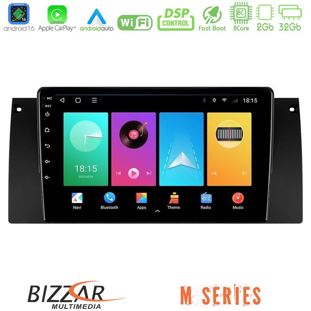 Bizzar M Series 8Core Android16 2+32GB  BMW 5 Series  (E39) / X5 (E53) Navigation Multimedia Tablet 9"