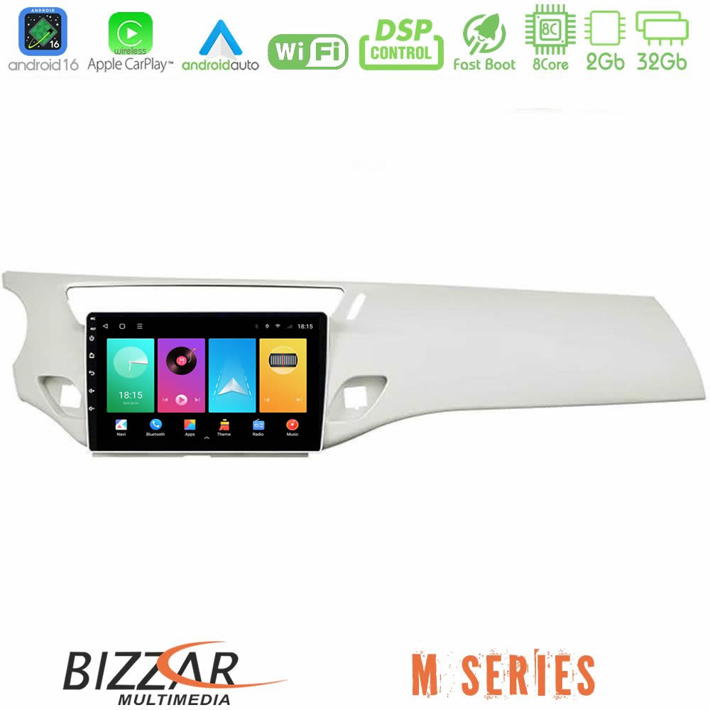 Bizzar M Series 8Core Android16 2+32GB  Citroen C3 2009-2016 Navigation Multimedia Tablet 9"    (Άσπρο)