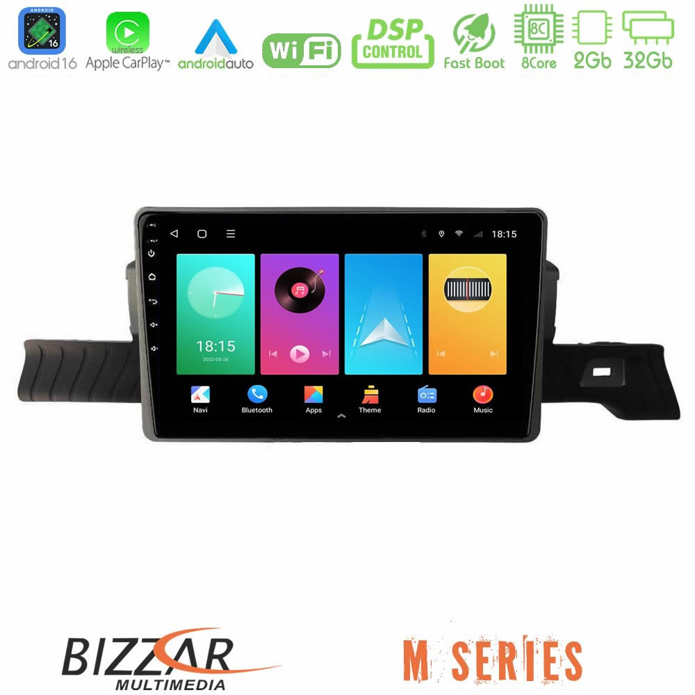 Bizzar M Series 8Core Android16 2+32GB Citroen C3 You 2025-> Navigation Multimedia Tablet 9"