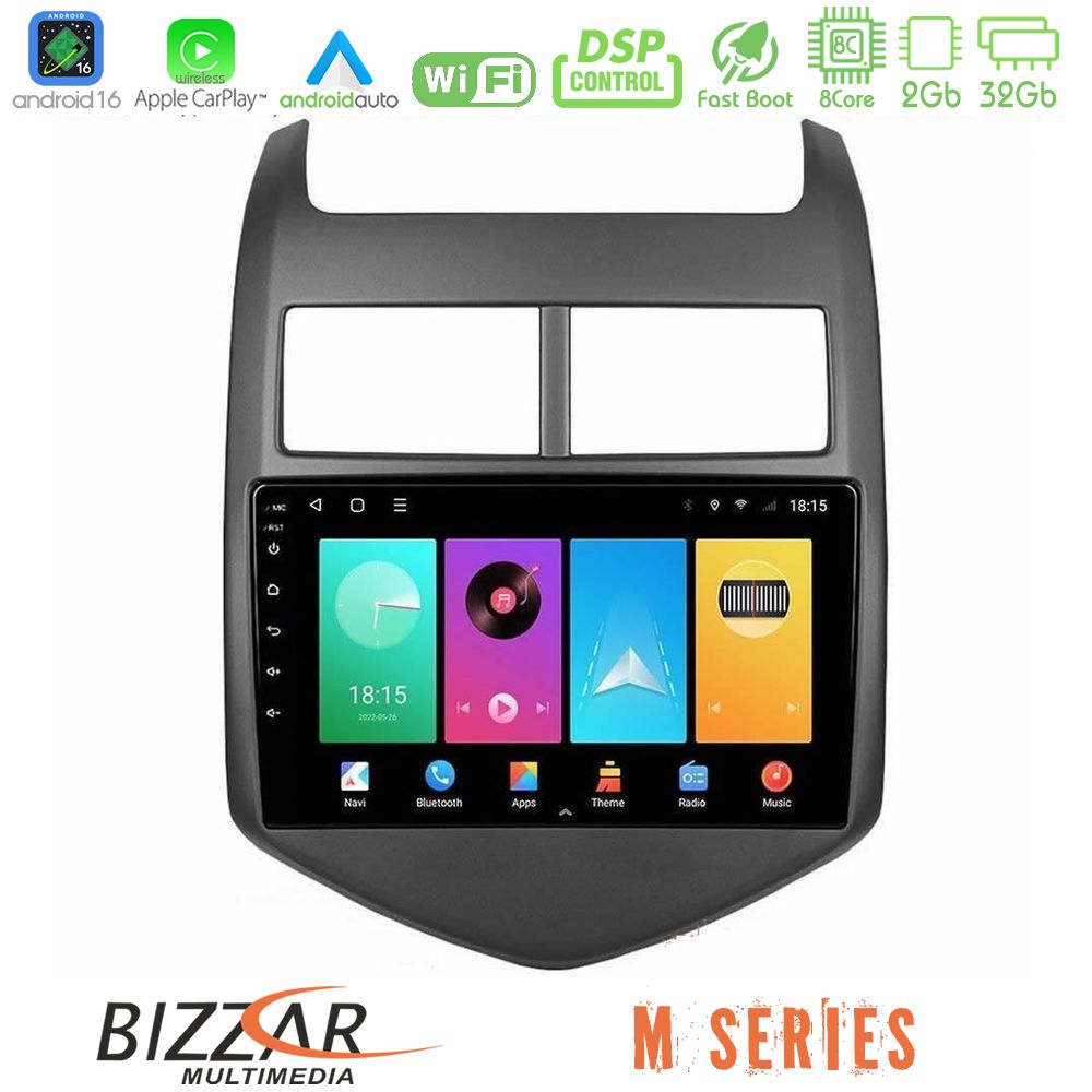 Bizzar M Series 8Core Android16 2+32GB  Chevrolet Aveo 2011-2017 Navigation Multimedia Tablet 9"