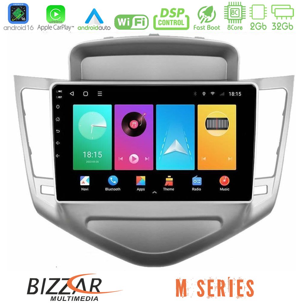 Bizzar M Series 8Core Android16 2+32GB  Chevrolet Cruze 2009-2012 Navigation Multimedia Tablet 9"