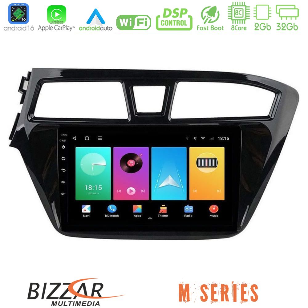 Bizzar M Series 8Core Android16 2+32GB  Hyundai i20 2014-2018 Navigation Multimedia Tablet 9"