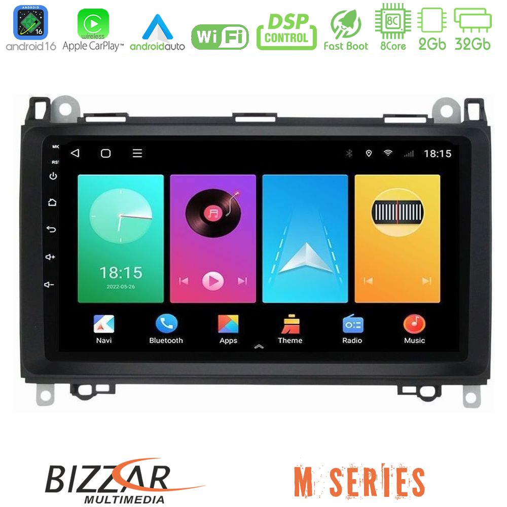 Bizzar M Series 8Core Android16 2+32GB  Mercedes A/B/Vito/Sprinter Class Navigation Multimedia Tablet 9"