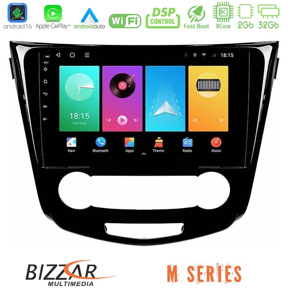 Bizzar M Series 8Core Android16 2+32GB  Nissan Qashqai J11 (Manual A/C) Navigation Multimedia Tablet 10"