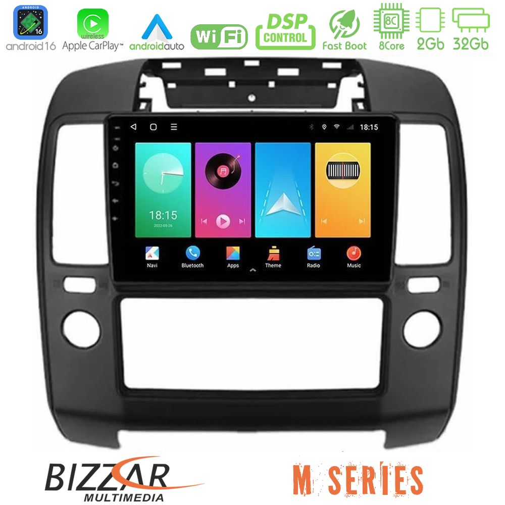 Bizzar M Series 8Core Android16 2+32GB  Nissan Navara Navigation Multimedia Tablet 9"