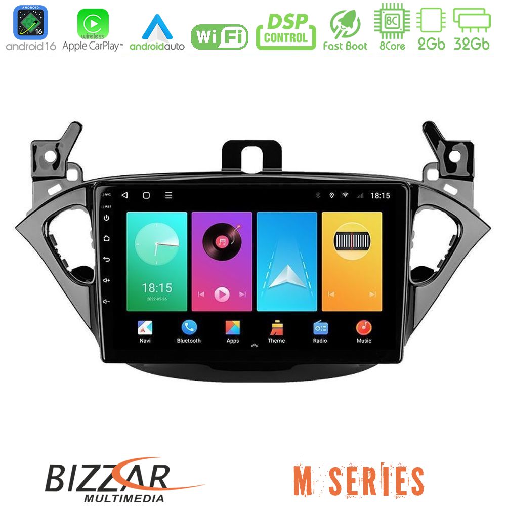 Bizzar M Series 8Core Android16 2+32GB  Opel Corsa E/Adam Navigation Multimedia Tablet 9"