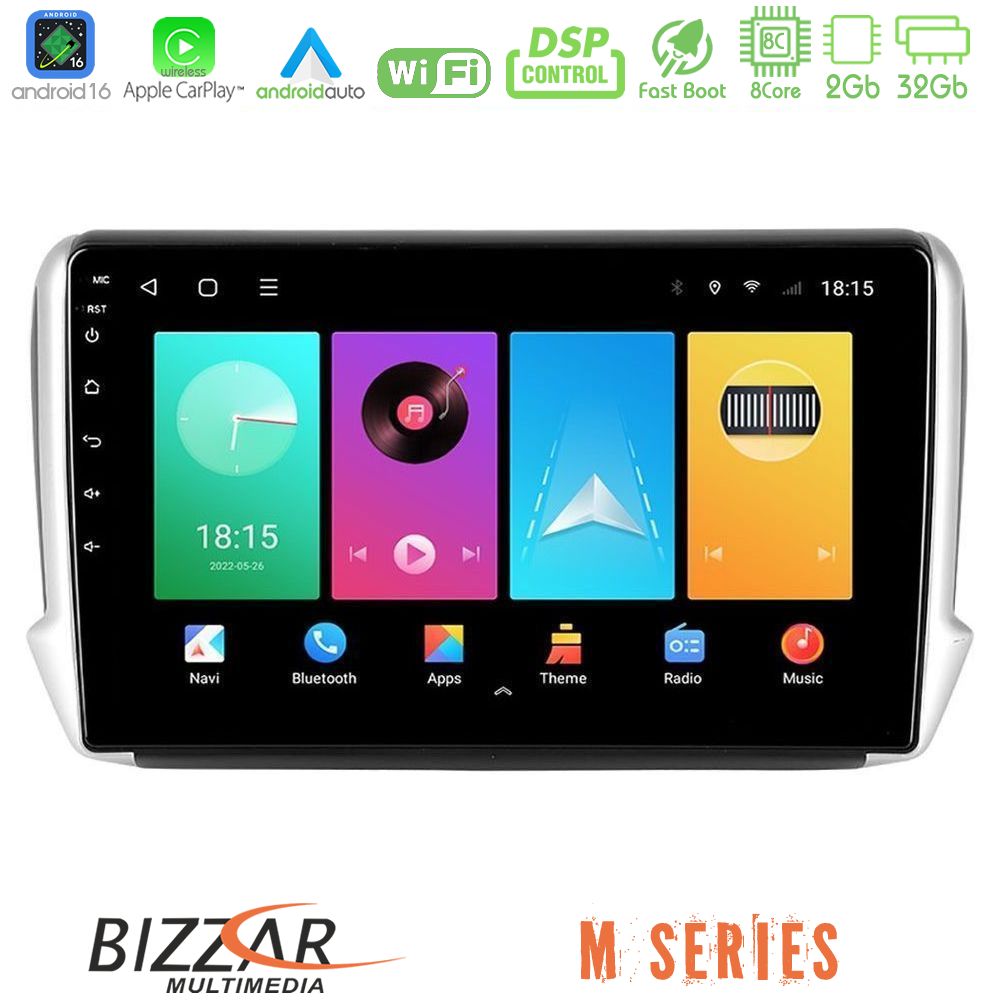 Bizzar M Series 8Core Android16 2+32GB  Peugeot 208/2008 Navigation Multimedia Tablet 10"