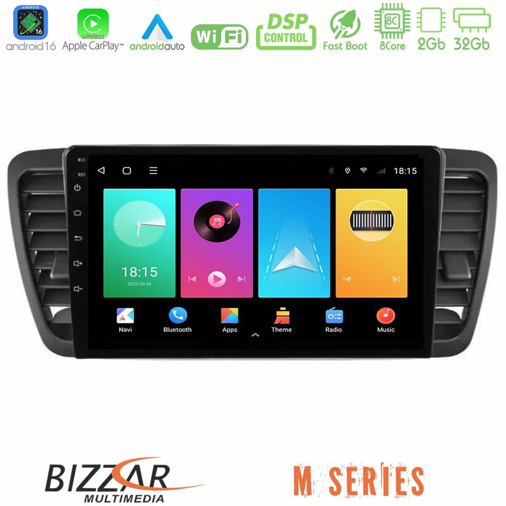 Bizzar M Series 8Core Android16 2+32GB  Subaru Legacy/Outback 2002-2008 Navigation Multimedia Tablet 9"