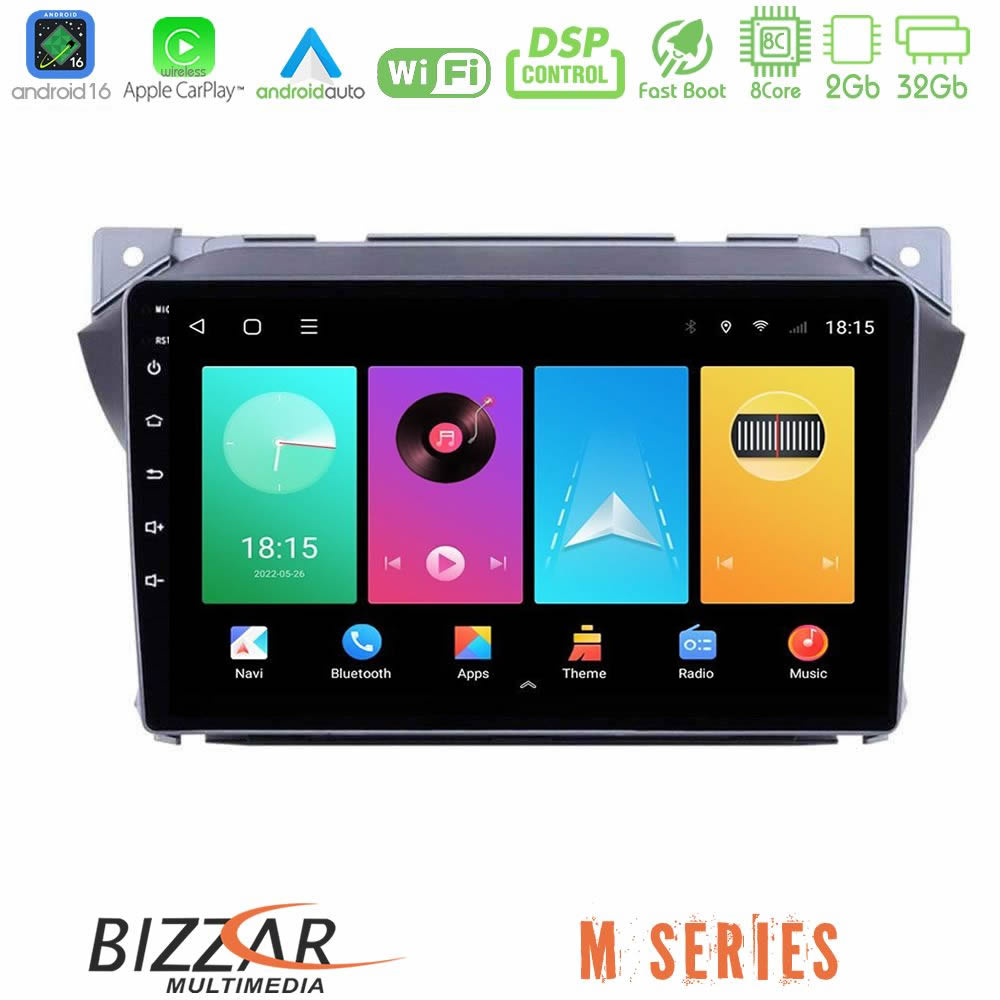 Bizzar M Series 8Core Android16 2+32GB  Suzuki Alto amp; Nissan Pixo Navigation Multimedia Tablet 9"