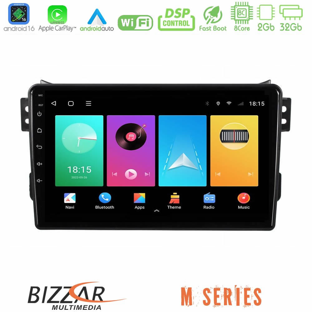 Bizzar M Series 8Core Android16 2+32GB  Suzuki Splash amp; Opel Agila 2008-2014 Navigation Multimedia Tablet 9"