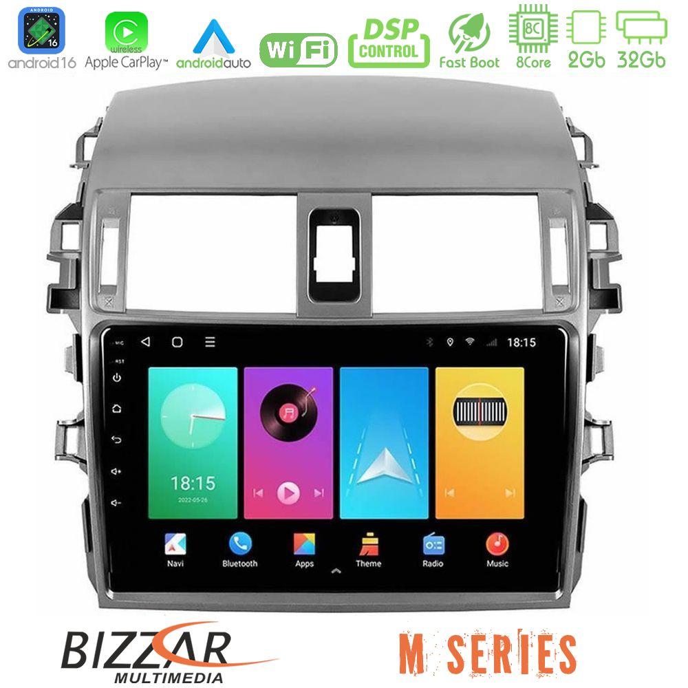 Bizzar M Series 8Core Android16 2+32GB  Toyota Corolla 2008-2010 Navigation Multimedia Tablet 9"