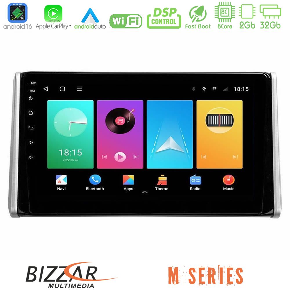 Bizzar M Series 8Core Android16 2+32GB  Toyota RAV4 2019-2023 Navigation Multimedia Tablet 10"