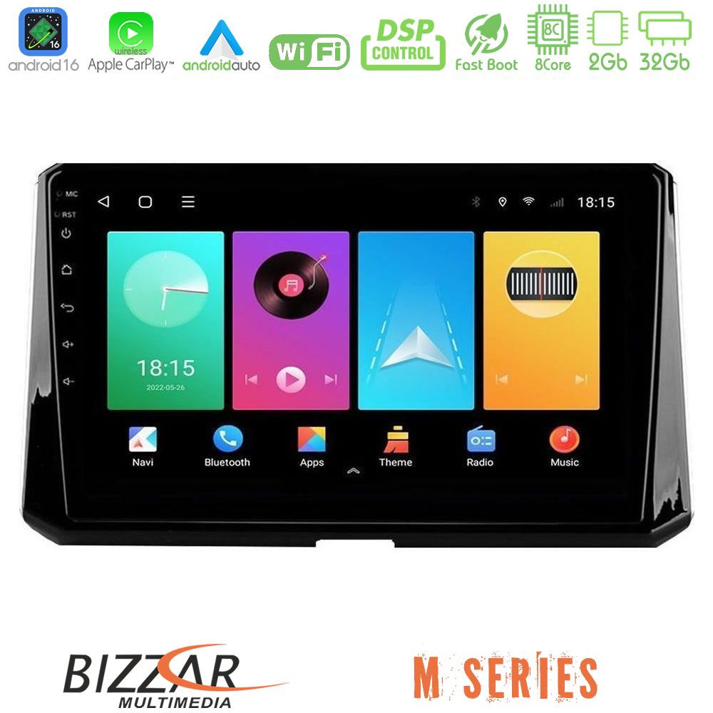 Bizzar M Series 8Core Android16 2+32GB  Toyota Corolla 2019-2022 Navigation Multimedia Tablet 10"