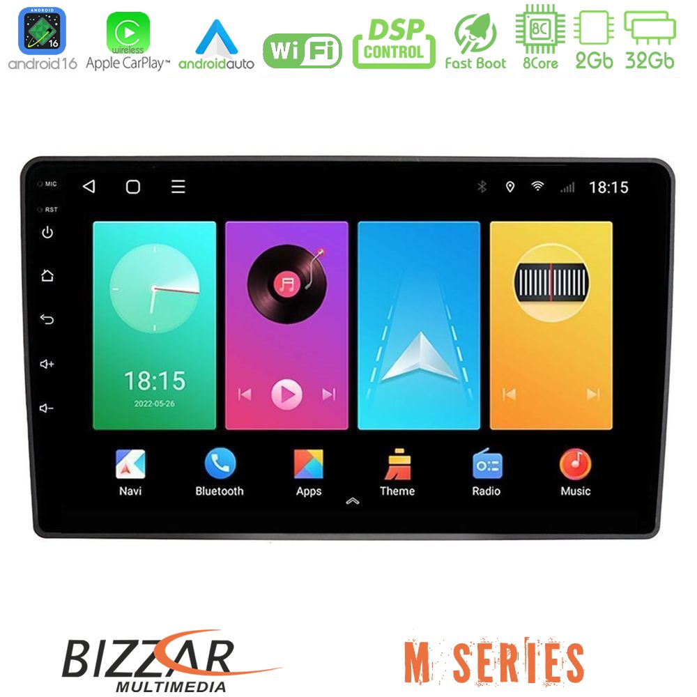 Bizzar M Series 8Core Android16 2+32GB  VW Passat Navigation Multimedia Tablet 9"