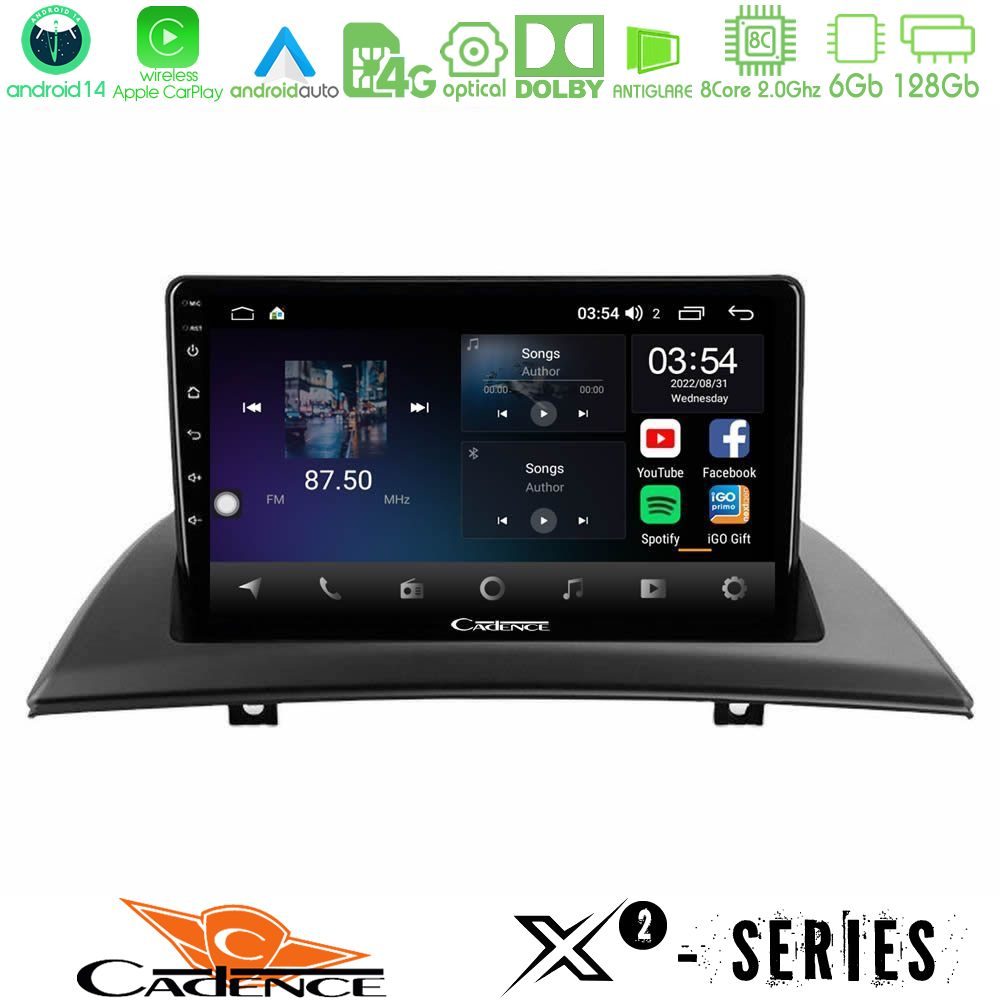 Cadence X2 Series 8Core Android14 6+128GB  BMW E83 Navigation Multimedia Tablet 9"