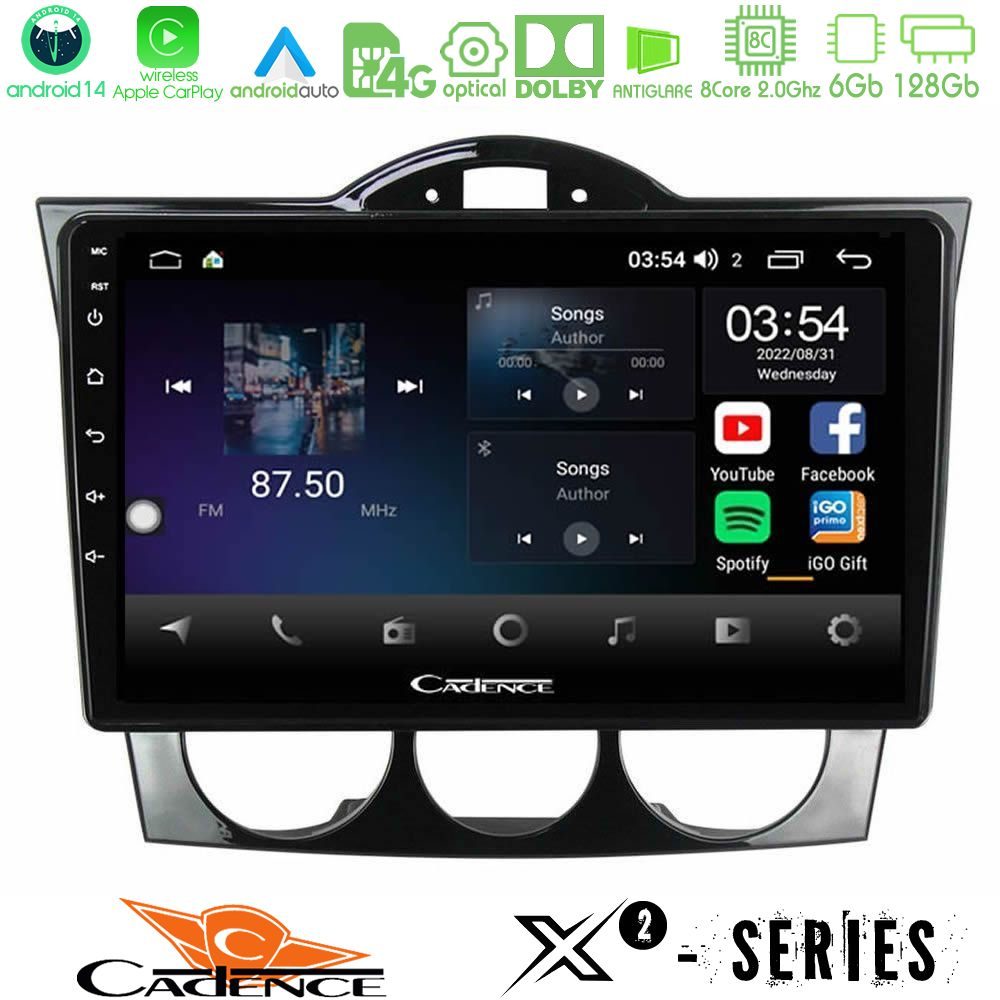 Cadence X2 Series 8Core Android14 6+128GB  Mazda RX8 2003-2008 Auto Clima Navigation Multimedia Tablet 9"
