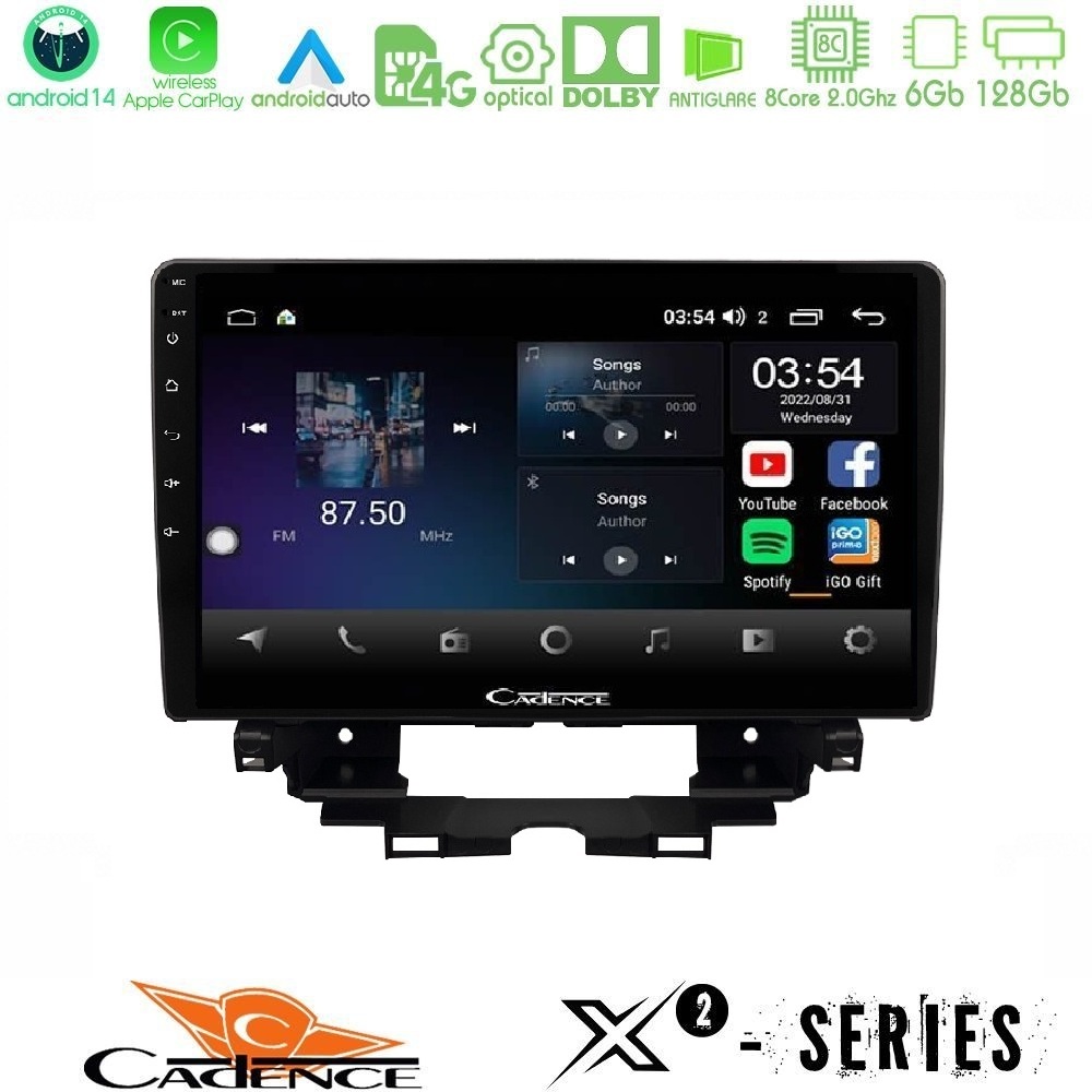 Cadence X2 Series 8Core Android14 6+128GB  Renault Kangoo / Nissan Townstar 2022-> Navigation Multimedia Tablet 10"