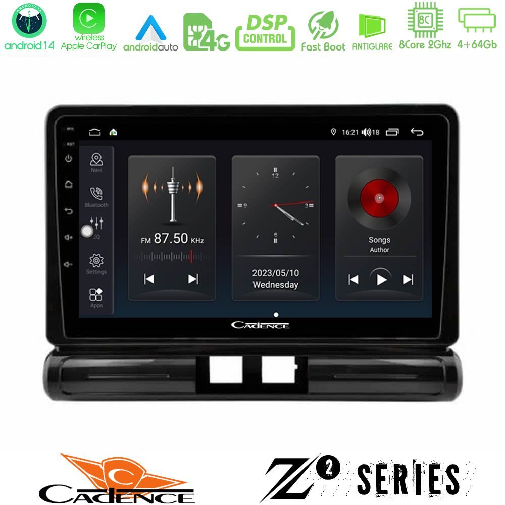 Cadence Z2 Series 8Core Android14 4+64GB  Citroen C3 2016-> Navigation Multimedia Tablet 9"  Με Carplay & Android Auto (Low Version))
