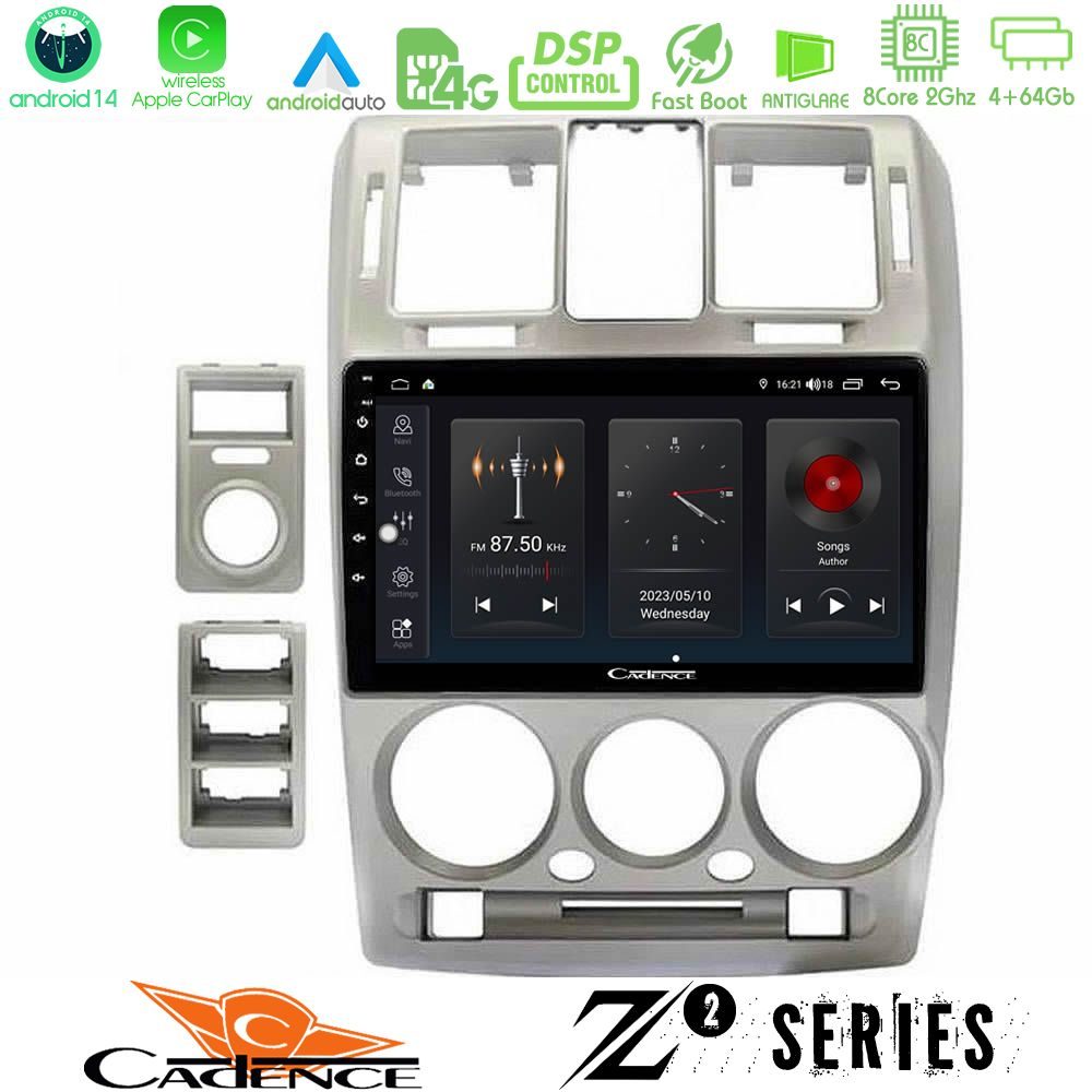 Cadence Z2 Series 8Core Android14 4+64GB  Hyundai Getz 2002-2009 Navigation Multimedia Tablet 9" Με Carplay & Android Auto Με Carplay & Android Auto
