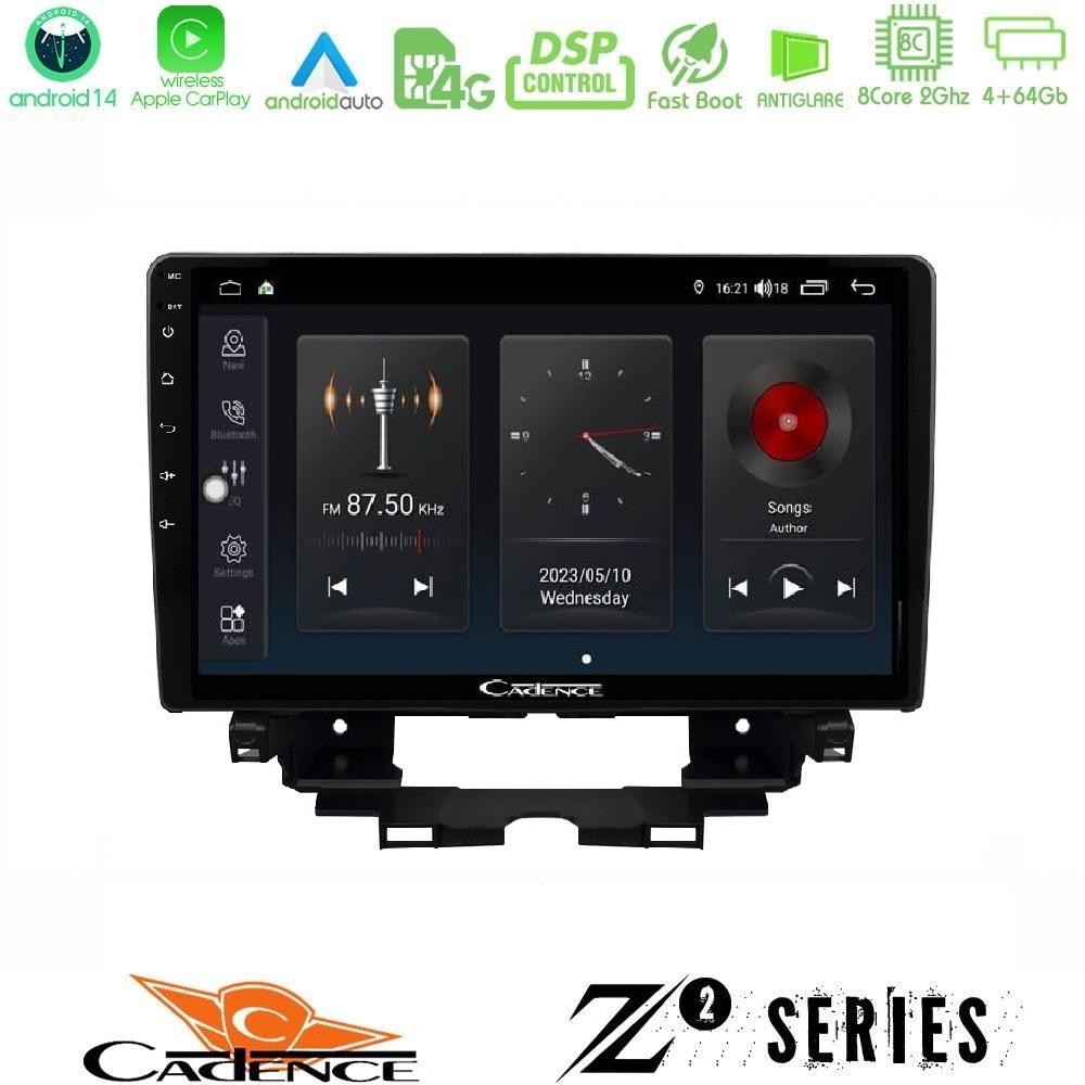 Cadence Z2 Series 8Core Android14 4+64GB  Renault Kangoo / Nissan Townstar 2022-> Navigation Multimedia Tablet 10" Με Carplay & Android Auto