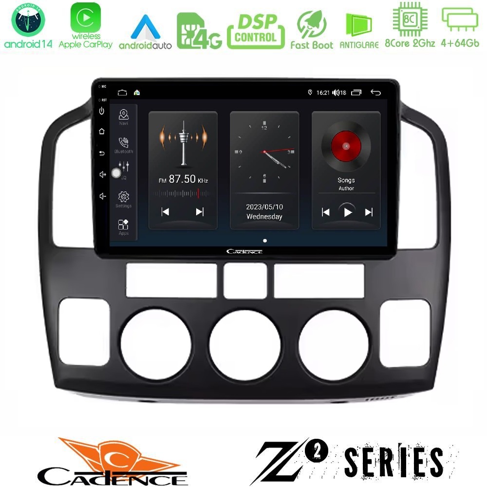 Cadence Z2 Series 8Core Android14 4+64GB  Suzuki Grand Vitara 2003-2005 Navigation Multimedia Tablet 9" Με Carplay & Android Auto