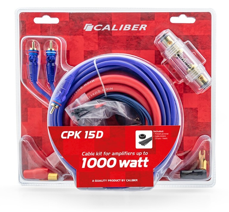 Caliber CPK15D Κιτ Καλωδίωσης Αυτοκινήτου 15mm – 1000 Watt