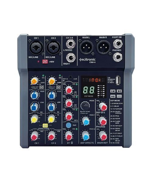 Citronic CMA-6 Συμπαγής Μίκτης με DSP FX και BT/USB 4 mono + 2 stereo