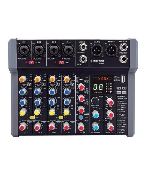 Citronic CMA-8 Συμπαγής Μίκτης με DSP FX και BT/USB 4 mono + 2 stereo