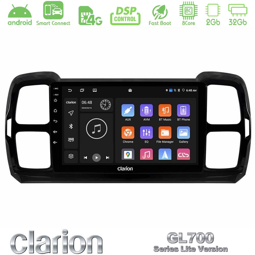 Clarion GL700 Lite Series Citroen DS5 Aircross 2017-2021 8Core Android ClarionOS 2+32GB Navigation Multimedia Tablet 9" Με Carplay & Android Auto Με Carplay & Android Auto