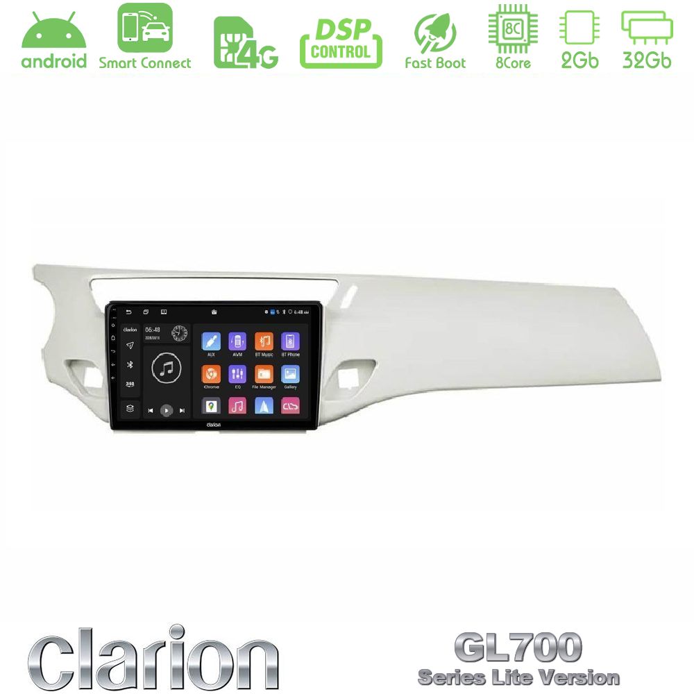 Clarion GL700 Lite Series 8Core Android ClarionOS 2+32GB Citroen C3 2009-2016 Navigation Multimedia Tablet 9" Με Carplay & Android Auto