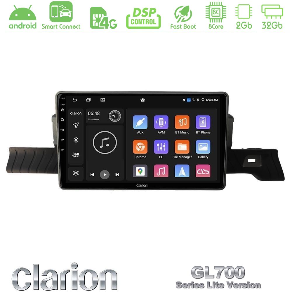 Clarion GL700 Lite Series 8Core Android ClarionOS 2+32GB Citroen C3 You 2025-> Navigation Multimedia Tablet 9" Με Carplay & Android Auto