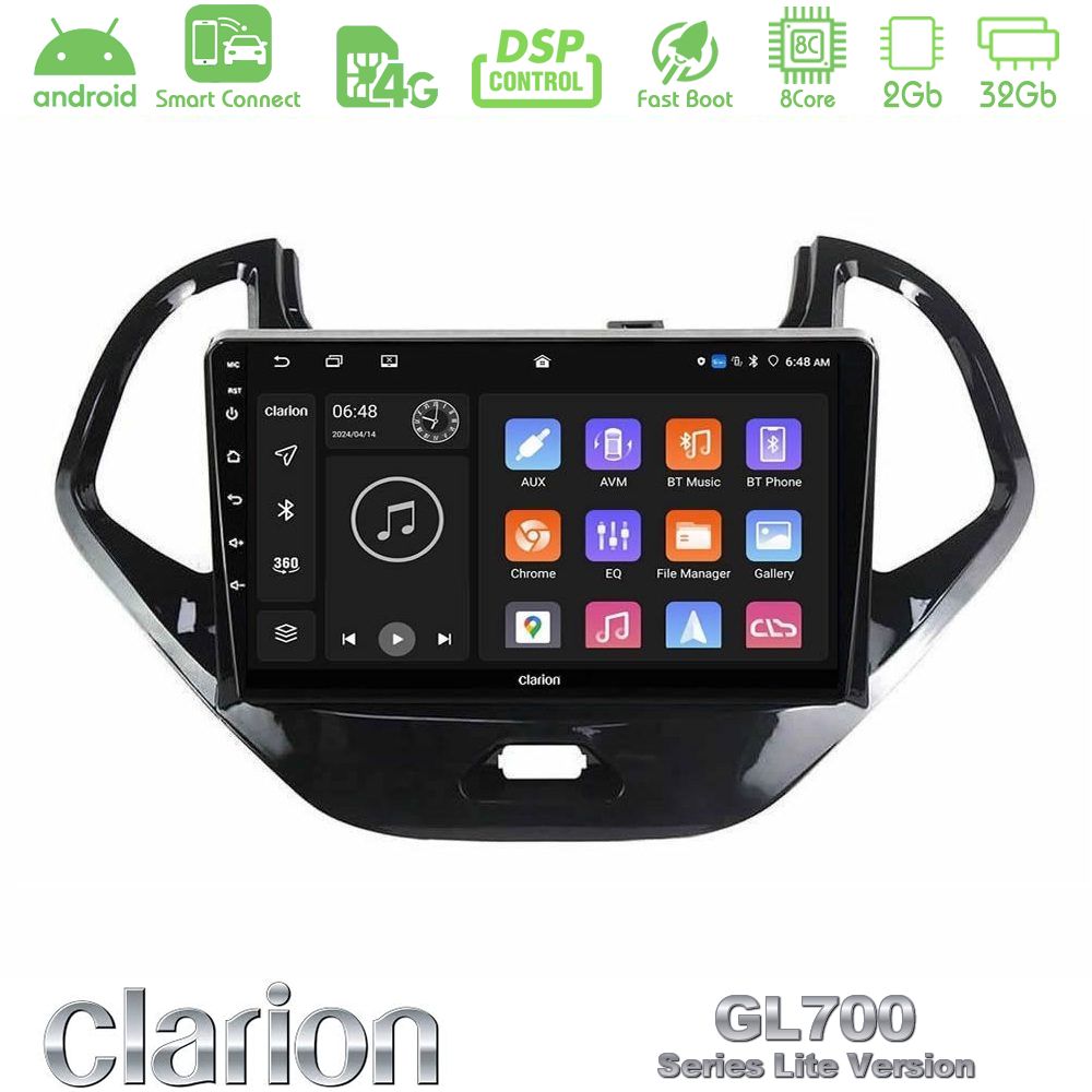 Clarion GL700 Lite Series 8Core Android ClarionOS 2+32GB Ford Ka 2016-2020 Navigation Multimedia Tablet 9" Με Carplay & Android Auto