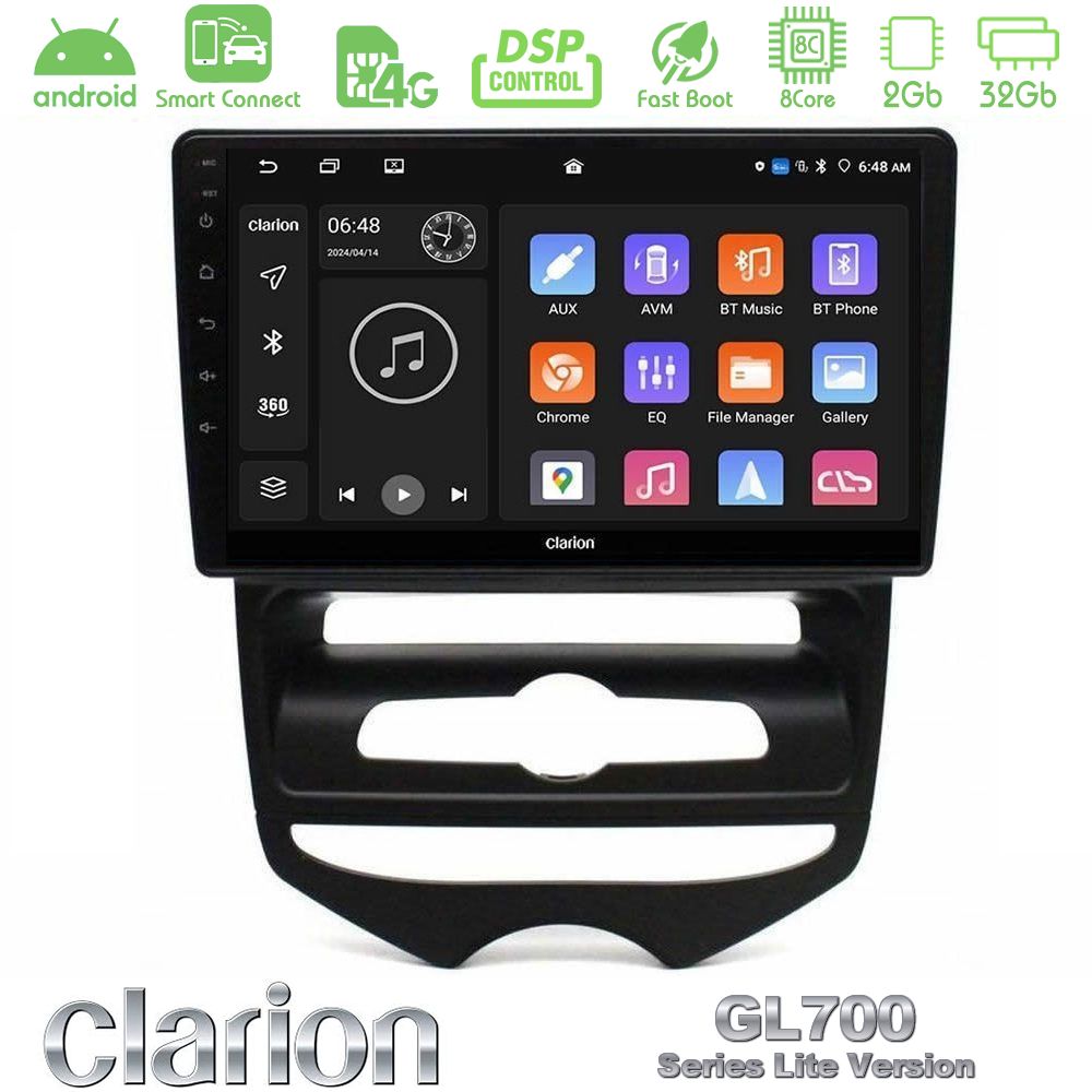 Clarion GL700 Lite Series 8Core Android ClarionOS 2+32GB Hyundai ix20 2010-2020 (MANUAL A/C) Navigation Multimedia Tablet 10" Με Carplay & Android Auto