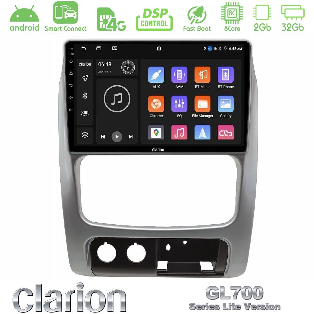 Clarion GL700 Lite Series 8Core Android ClarionOS 2+32GB Jeep Cherokee (KJ) 2002-2007 Navigation Multimedia Tablet 9" Με Carplay & Android Auto