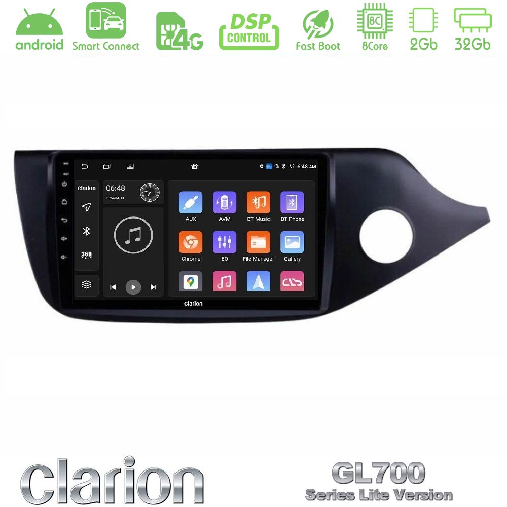 Clarion GL700 Lite Series 8Core Android ClarionOS 2+32GB Kia Cee’d/ProCeed 2013-2017 RHD Navigation Multimedia Tablet 9" Με Carplay & Android Auto