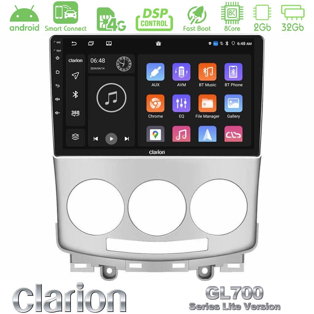 Clarion GL700 Lite Series Mazda 5 2004-2010 8Core Android ClarionOS 2+32GB Navigation Multimedia Tablet 9" Με Carplay & Android Auto