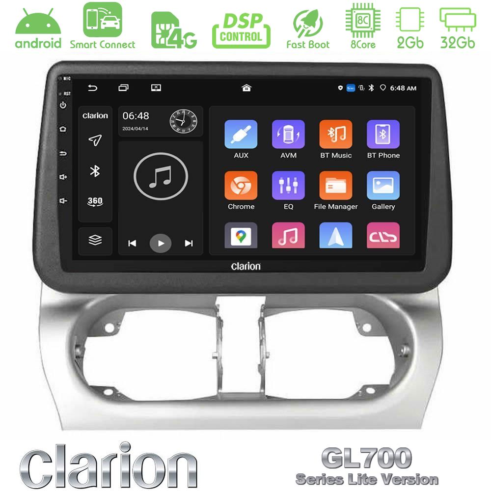Clarion GL700 Lite Series Opel Corsa C/Combo C 8Core Android ClarionOS 2+32GB Navigation Multimedia Tablet 9" Με Carplay & Android Auto